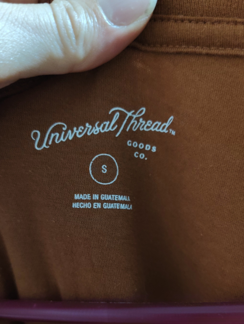 Universal Thread Brown Short Sleeve Cotton V Neck - Picture 2 of 3